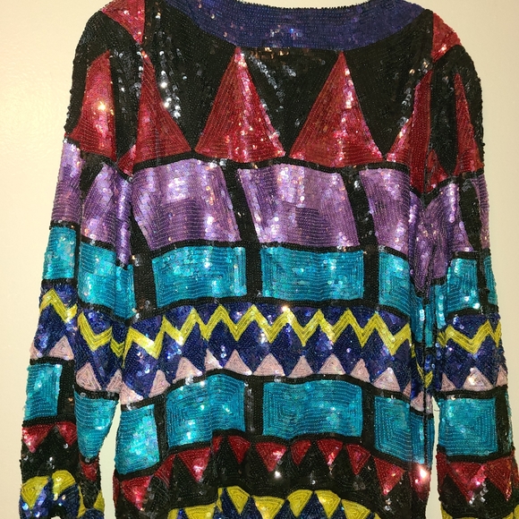 Vintage Joseph Le bon sequin on 100% pure silk jacket - Picture 3 of 4